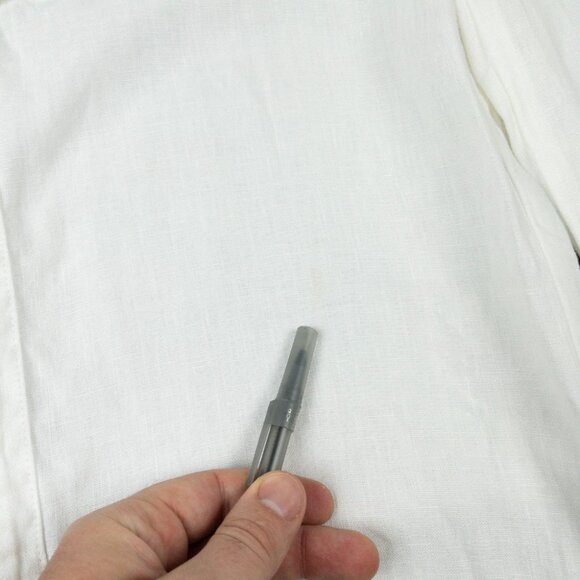 Athleta Linen Pants Solid White Women's 8T Tall Drawstring Pull On Vacation - Picture 13 of 13